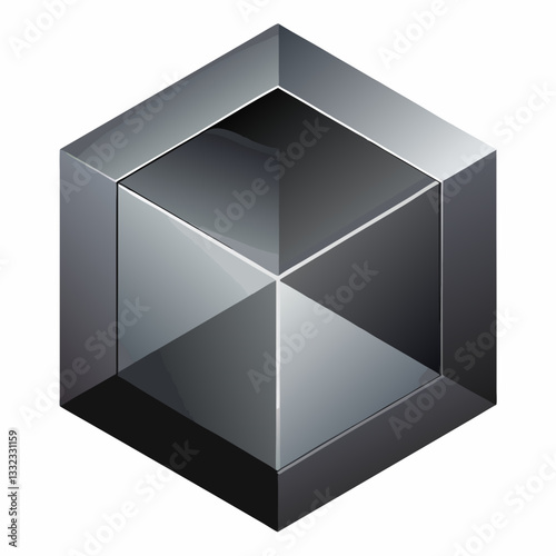 metallic cube with subtle depth
