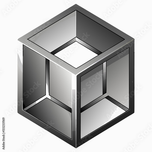 metallic cube with subtle depth
