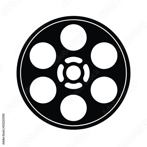Black Film Reel Silhouette.
