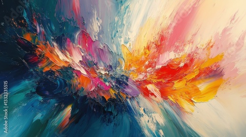 Wallpaper Mural Vibrant abstract brushstroke explosion in bold colors Torontodigital.ca
