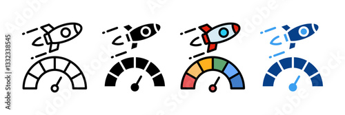 Acceleration  Icon Set Multiple Style Collection