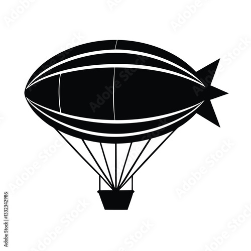 Black Airship Silhouette Vector
.
