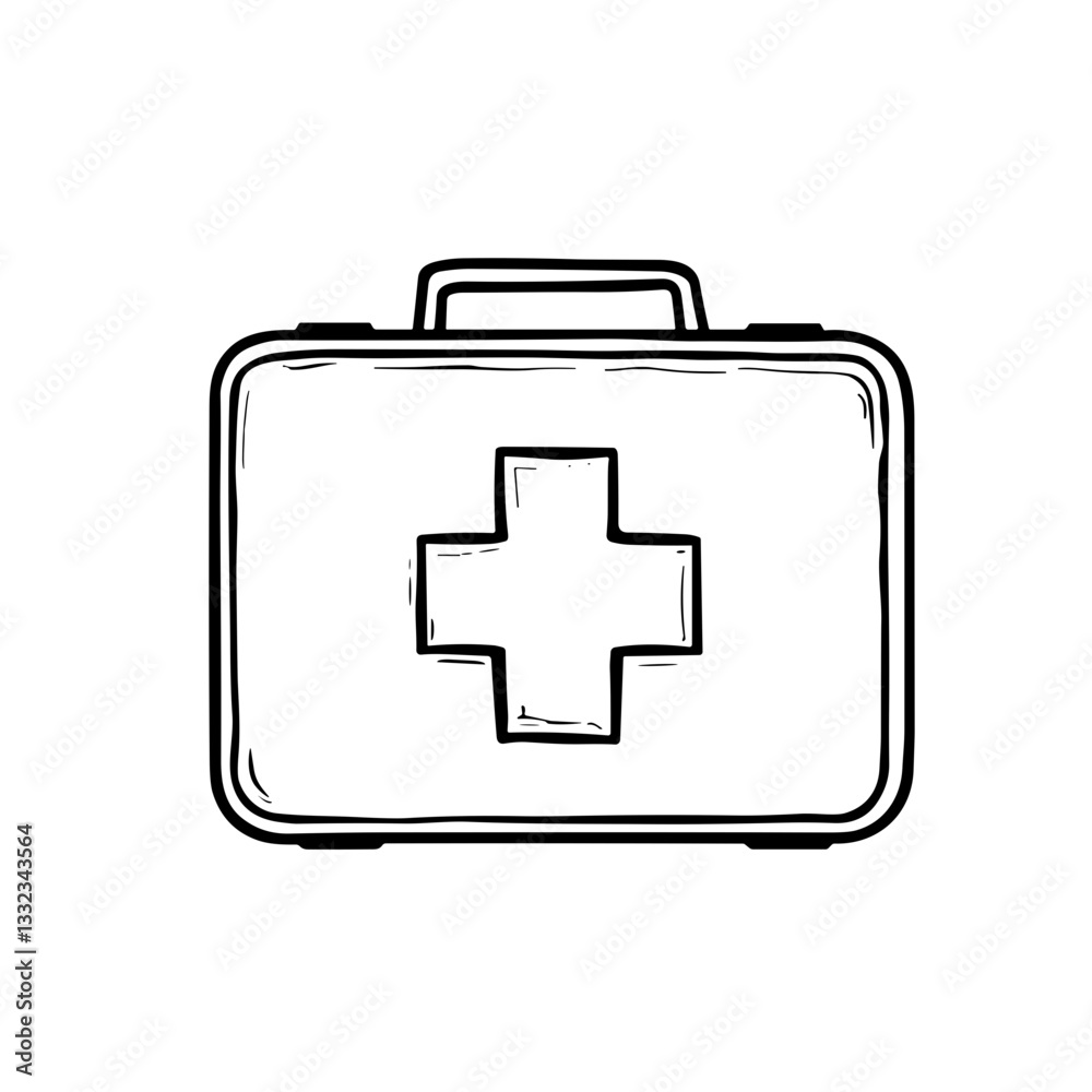 First aid kit outline icon for medical emergency. First aid kit outline icon for medical emergency.