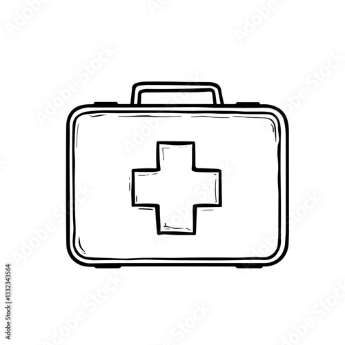 First aid kit outline icon for medical emergency.