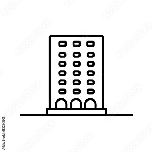 Hotel Building Line Drawing