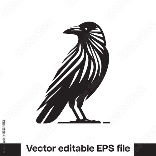 Western Raven vector with hat, logo
