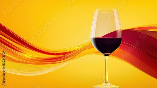 An artistic depiction of a wine glass blending into the colors of the Spanish flag