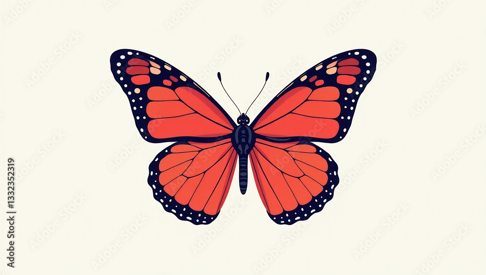 Naklejka premium Single Bold Butterfly with Clean Lines