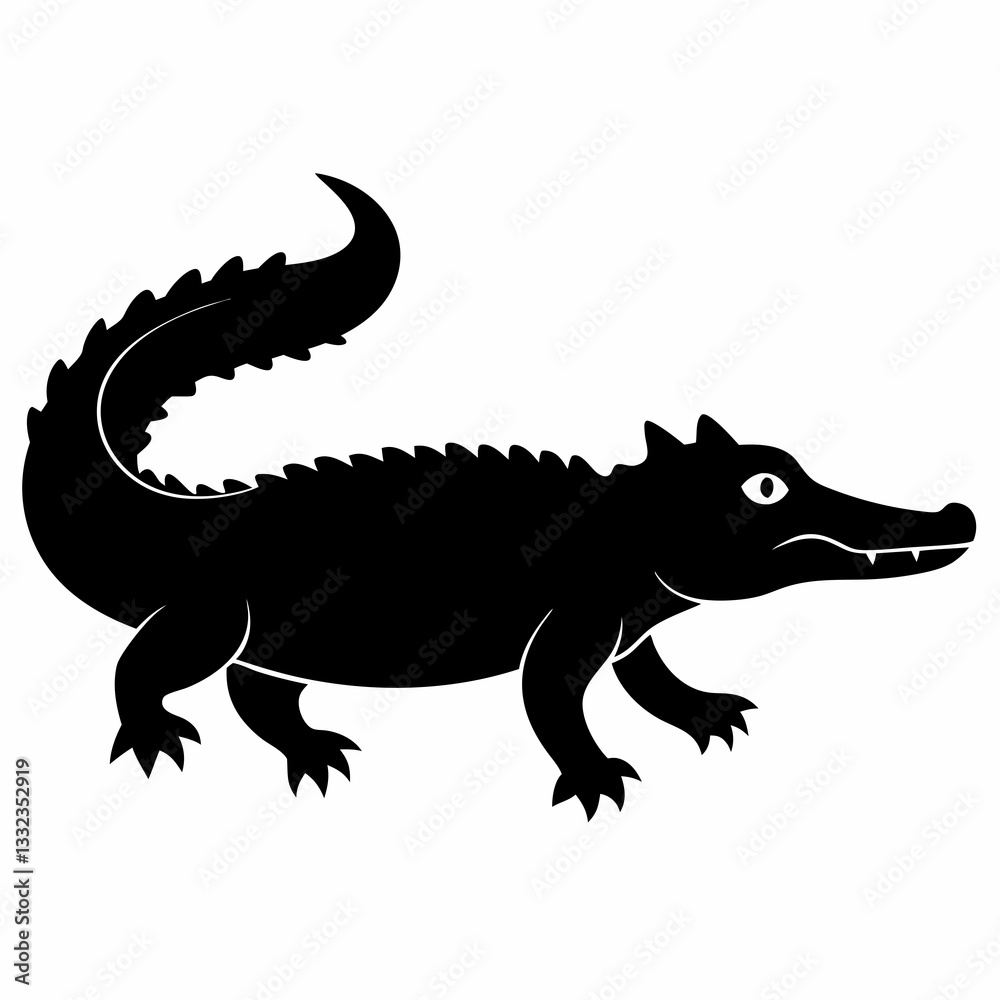 Obraz premium Bold Black Crocodile Vector
