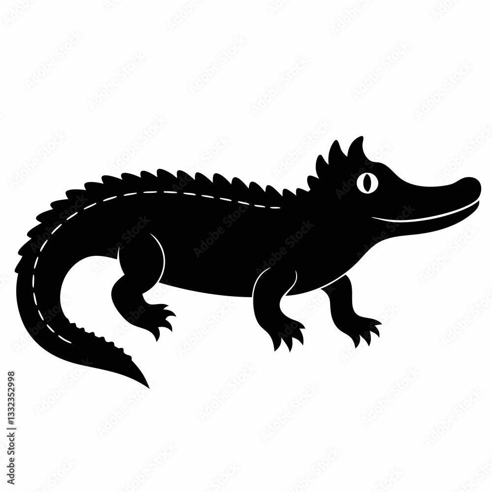 Obraz premium Bold Black Crocodile Vector