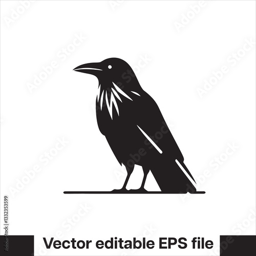 Western Raven vector with hat, logo