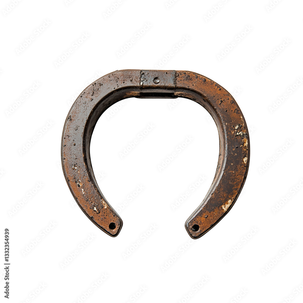 Rusty Antique Horseshoe Symbol of Luck Isolated on White Background Rusty Antique Horseshoe Symbol of Luck Isolated on White Background