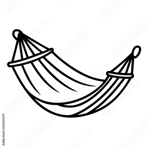 summer campfire hobby hand drawn black and white outline