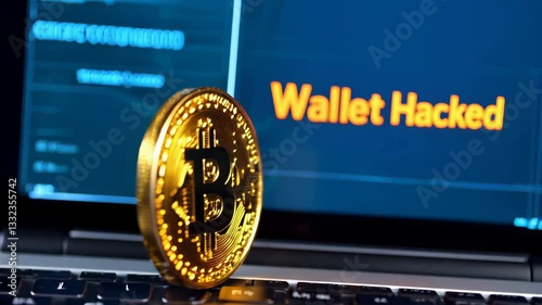 Close-up of a cryptocurrency exchange screen displaying Wallet Hacked warning, symbolizing financial fraud and a blockchain security breach