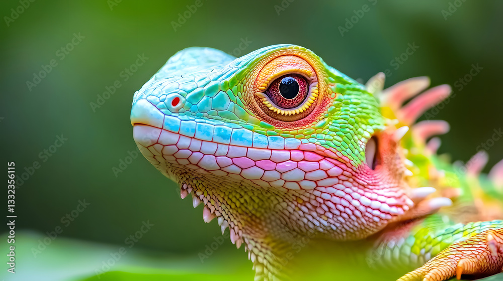 Fototapeta premium Exploring dramatic reptile diversity in nature close-up photography vibrant environment