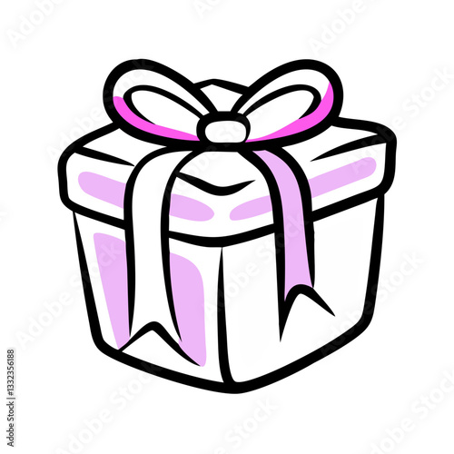 Gift box with ribbon in pastel colors for celebrations  