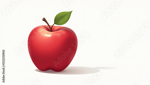 Minimalist Crisp Apple on White