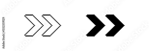 Pixel arrow vector set. Collection of direction arrows.