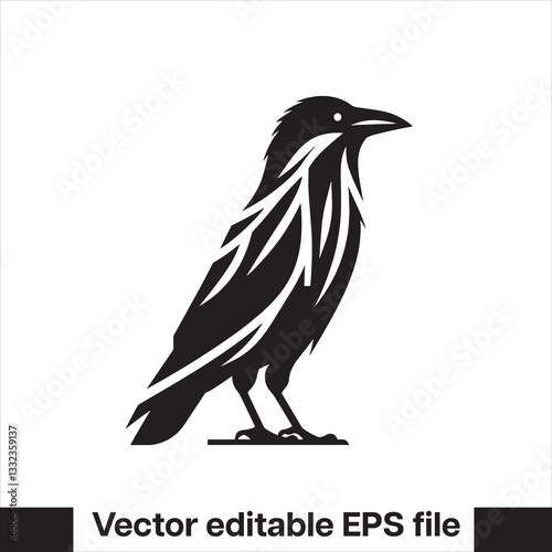 Western Raven vector with hat, logo