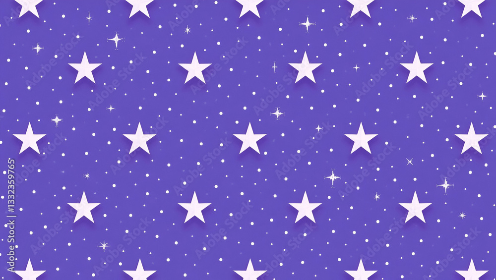 Celestial Lilac and Stars Seamless Pattern on White Background: Perfect for Night Textiles, Branding, and Packaging Designs in Simple Flat Cute Vector Illustration Celestial Lilac and Stars Seamless Pattern on White Background: Perfect for Night Textiles, Branding, and Packaging Designs in Simple Flat Cute Vector Illustration