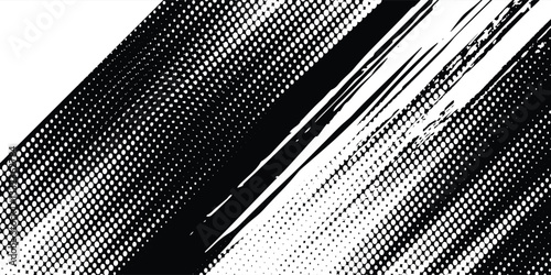 black grunge grain background, pointillism dots gradient or dotwork pattern, vector stipple effect. Grain noise halftone