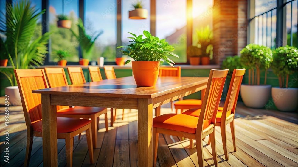 Tilt-Shift Miniature Orange Chair Tabletop Scene - Stock Photo Tilt-Shift Miniature Orange Chair Tabletop Scene - Stock Photo