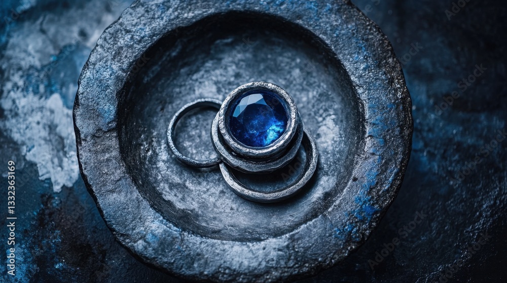 Rustic elegance of handcrafted silver jewelry in dark tones Rustic elegance of handcrafted silver jewelry in dark tones