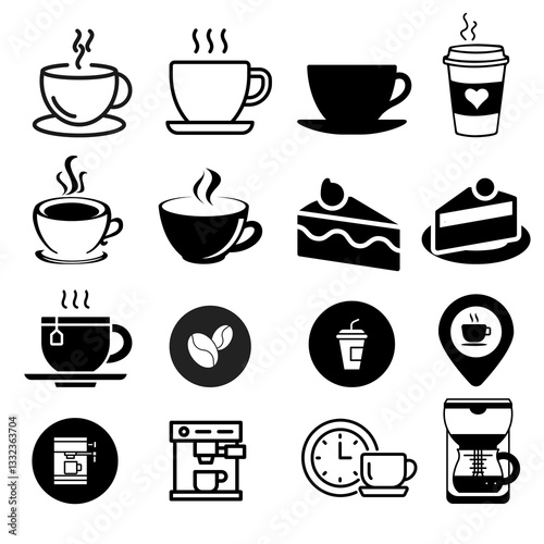 Wallpaper Mural coffee break icons, and cake Torontodigital.ca