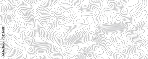 Abstract wavy topographic line background. Seamless pattern and banner design. Modern and dynamic feel to topographic mapping vector illustration.