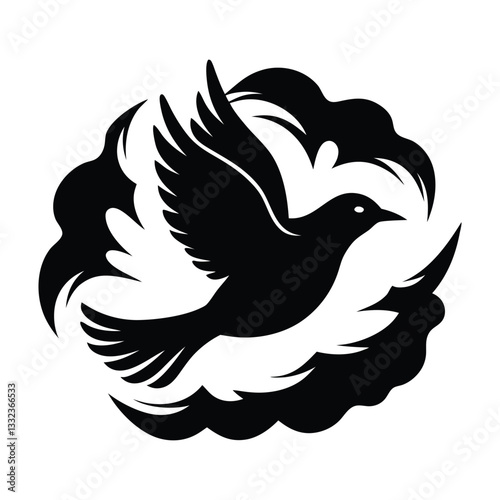 modern tribal tattoo hummingbird silhouette vector illustration art, abstract line art of animals Vector