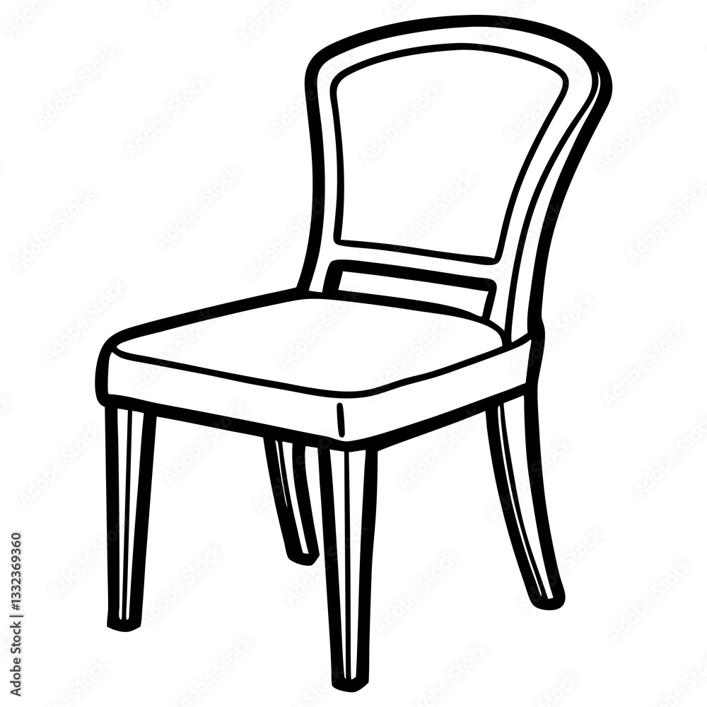Clean Chair Outline Vector Art Clean Chair Outline Vector Art
