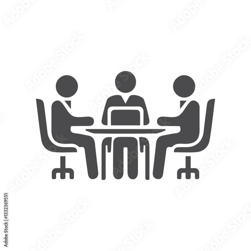 Corporate Meeting Icon, Business Discussion Vector