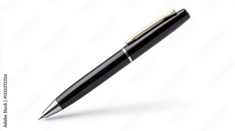Elegant black pen with sleek design and gold accents, perfect for writing Elegant black pen with sleek design and gold accents, perfect for writing