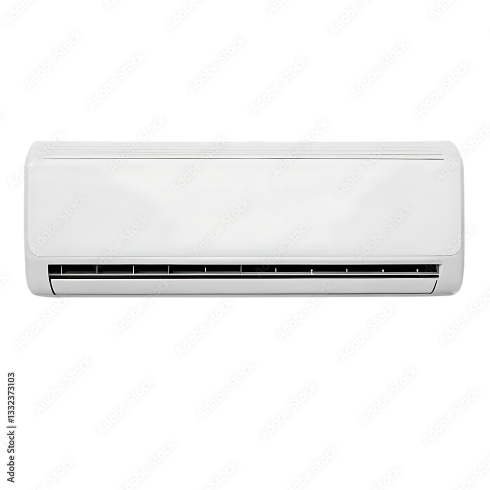 Modern white air conditioner unit. Modern white air conditioner unit.