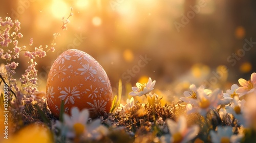 Easter eggs in the meadow