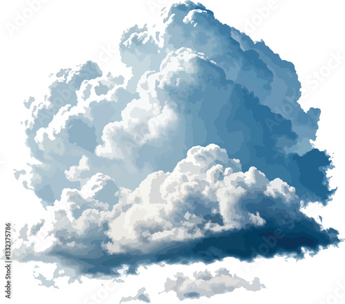 Clean White Cloud Cutout  Transparent Background
