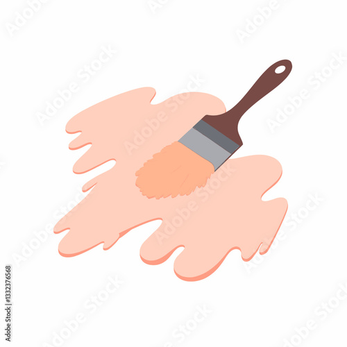 Putty knife applying paint on surface, home improvement concept