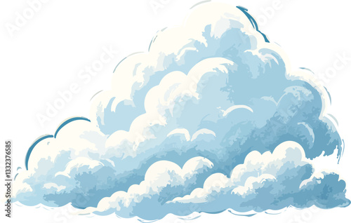Clean White Cloud Cutout  Transparent Background