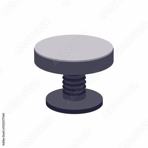 3D flat vector stud punch design on white background, minimalistic concept