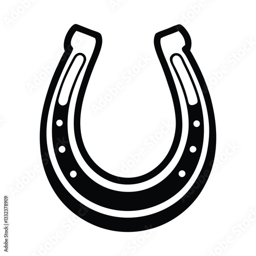 Horseshoe silhouette icon vector illustration, Lucky Horseshoe Symbol, St. Patrick’s Day Silhouette