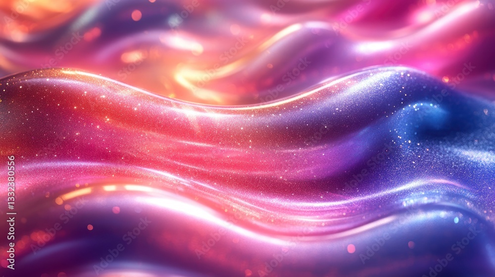 Obraz premium Abstract flowing liquid, vibrant colors, dynamic texture. Possible use Graphic design, digital art background