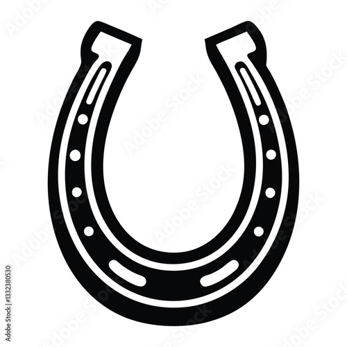 Horseshoe silhouette icon vector illustration, Lucky Horseshoe Symbol, St. Patrick’s Day Silhouette