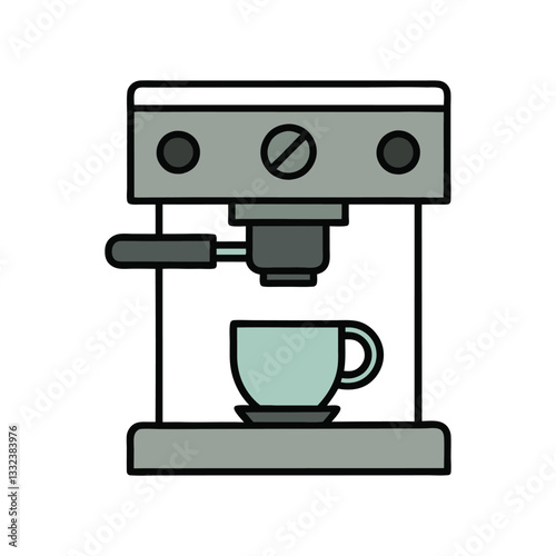 Espresso Coffee Machine Vector Icon.