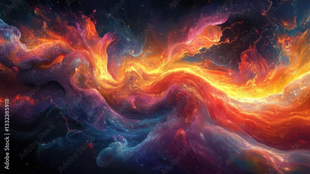 Cosmic Nebula: A Fiery Dance of Celestial Colors Cosmic Nebula: A Fiery Dance of Celestial Colors