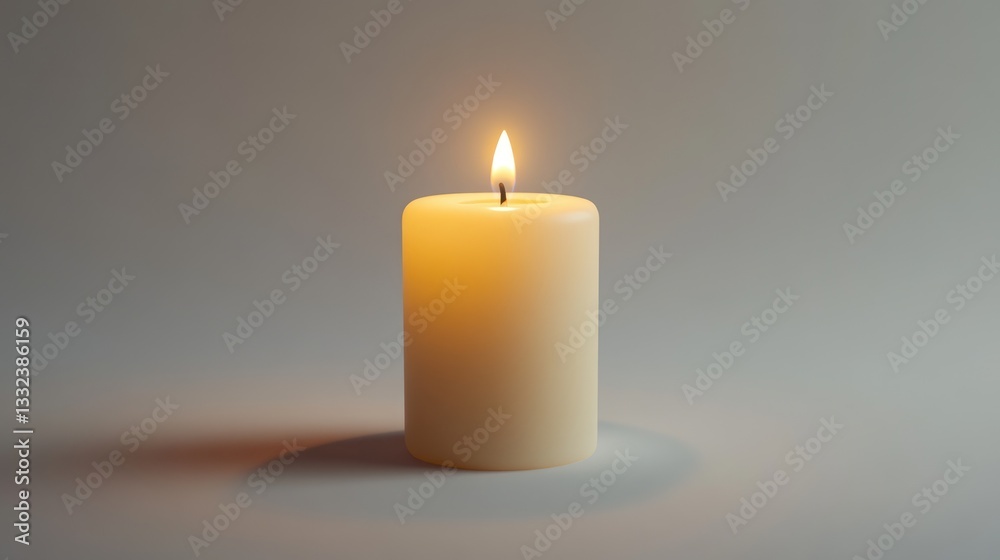 Sixtieth lit candle on a white backdrop Sixtieth lit candle on a white backdrop