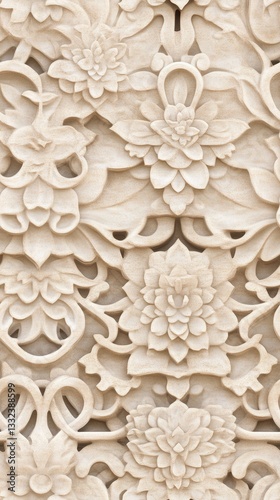Stunning seamless pattern of ancient wind flowers on a wall perfect for vintage wallpaper and decorative projects