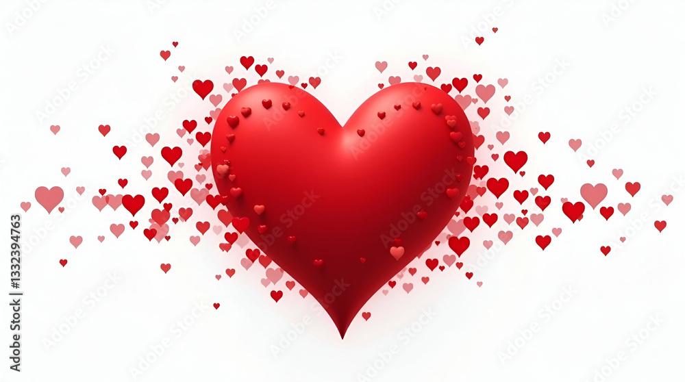 Flat Motion red heart on white background representing love passion and emotional connection in a dynamic and visually appealing design. concept as Motion red heart on white background representing lo Flat Motion red heart on white background representing love passion and emotional connection in a dynamic and visually appealing design. concept as Motion red heart on white background representing lo