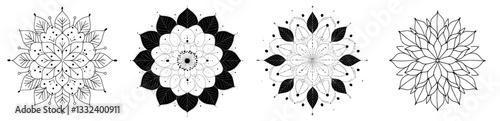 Elegant modern floral emblem in a round shape, isolated on a white background, featuring leaves and branches in a linear badge, suitable for a boutique or hotel logo in a classic luxury style