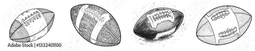 The symbol of American football is represented by a rugby ball, which signifies a field game