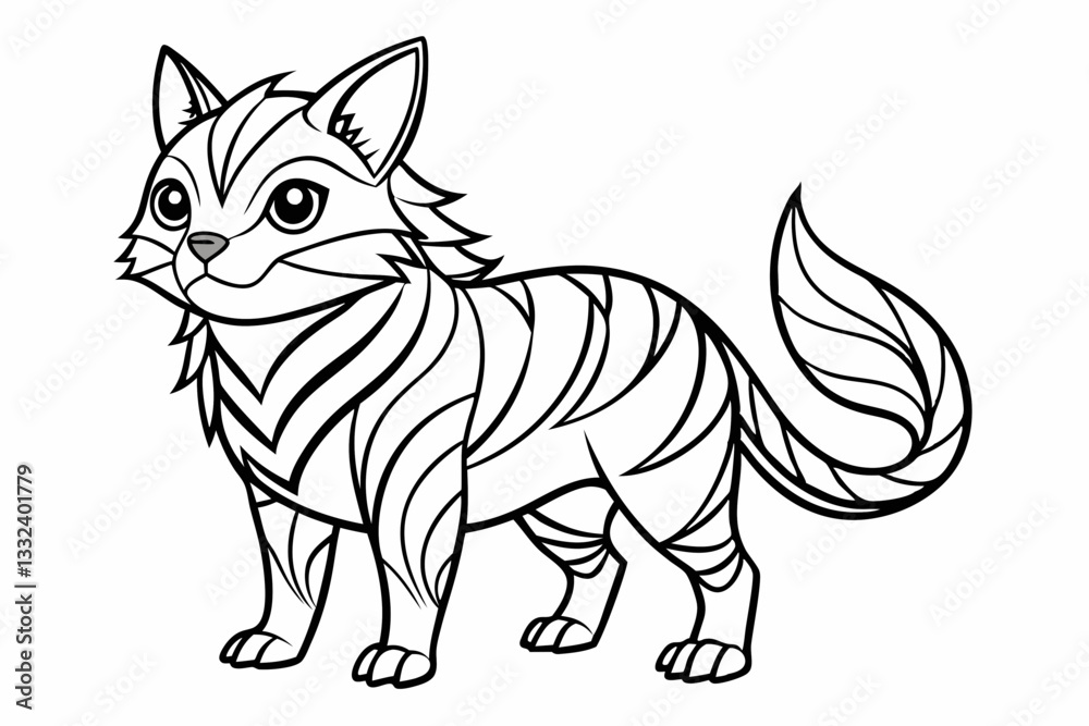 Obraz premium Coloring page line art black silhouette vector